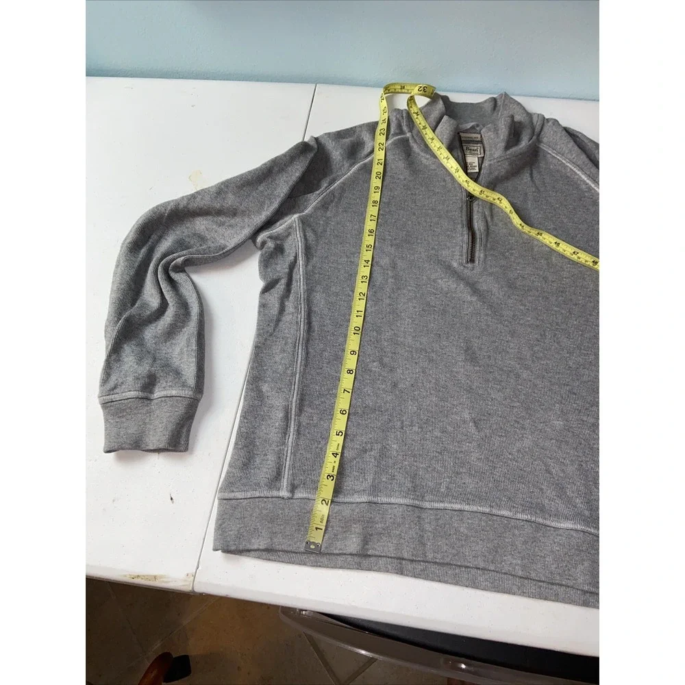 LL Bean Vintage Men’s Sweater M Reg Grey 1/4 Zip Pullover Traditional Fit 301192